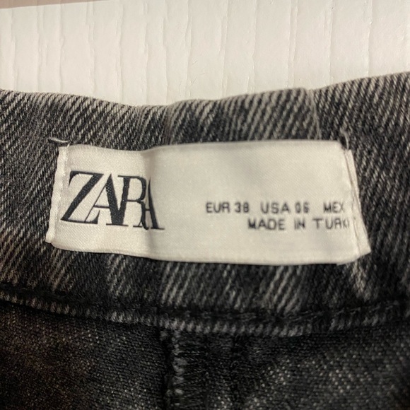 Zara High Waist Paper Bag Acid Wash Western Festival Boho Jean Shorts Size 6 - Picture 8 of 9